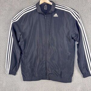 Adidas Jacket‎ Mens Medium Black Windbreaker Golf Golfer Outdoor Hike Gym Run